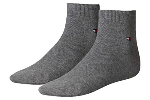 Tommy Hilfiger Herren TH MEN QUARTER 2P Sneakersocken 2 Paar, Grau (Middle Grey Melange 758), 43/46 von Tommy Hilfiger