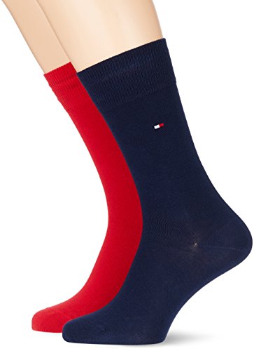 TOMMY HILFIGER Herrensocken Doppelpack rot/dunkelblau Größe 39-42 von Tommy Hilfiger