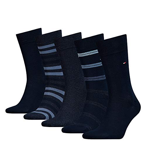 Tommy Hilfiger Herren TH Men Duo Stripes Box 5P Socken, Schwarz (Black 200), 39/42 (5er Pack) von Tommy Hilfiger