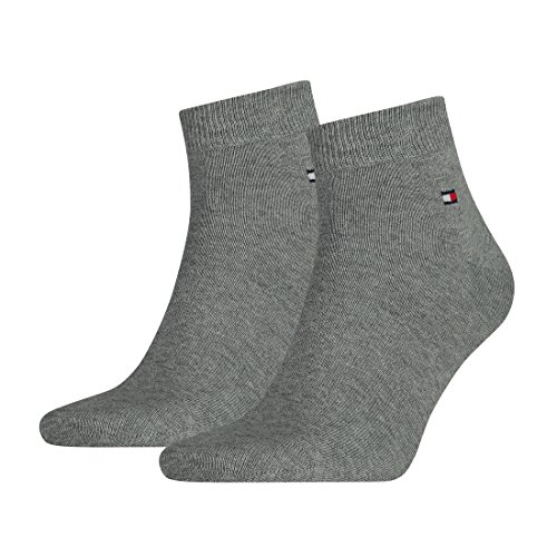 Tommy Hilfiger Herren TH MEN QUARTER 2P Sneakersocken 2 Paar, Grau (Middle Grey Melange 758), 47/49 von Tommy Hilfiger