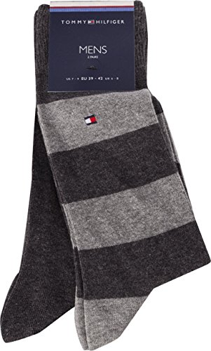 Tommy Hilfiger Herren Th Men Rugby Sock 2p Socken, Grau Anthracite, 39-42 von Tommy Hilfiger