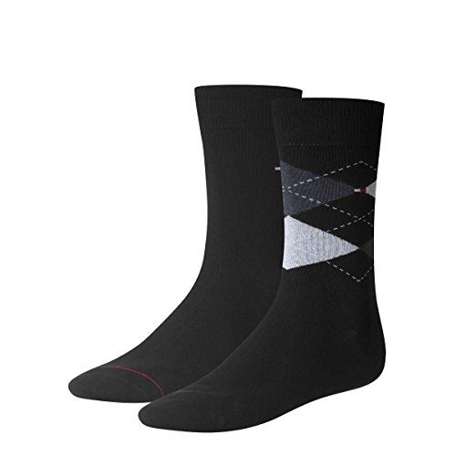 Tommy Hilfiger Herren TH Men Check 2P Socken, Blau (Dark Navy 322), 43-46 (2er Pack) von Tommy Hilfiger