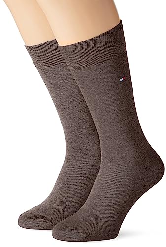 TOMMY HILFIGER Herrensocken Baumwollmischung Doppelpack graubraun Größe 39-42 von Tommy Hilfiger