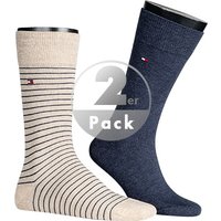 Tommy Hilfiger Herren Socken beige Baumwolle gestreift von Tommy Hilfiger