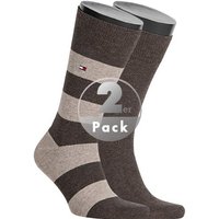 Tommy Hilfiger Herren Socken braun Baumwolle gestreift von Tommy Hilfiger