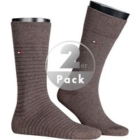 Tommy Hilfiger Herren Socken braun Baumwolle gestreift von Tommy Hilfiger