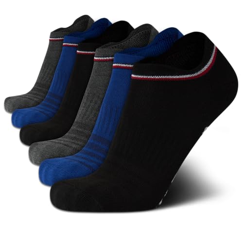 Tommy Hilfiger Herren-Socken mit Polsterung und Fußgewölbeunterstützung, niedrig geschnitten, Knöchelsocken für Herren (Schuhgröße 40-47), Schwarz, sortiert, 39-46 EU von Tommy Hilfiger