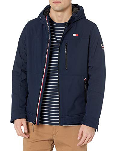 Tommy Hilfiger Herren Softshelljacke mit Sherpa-Futter, Midnight Tech, L von Tommy Hilfiger