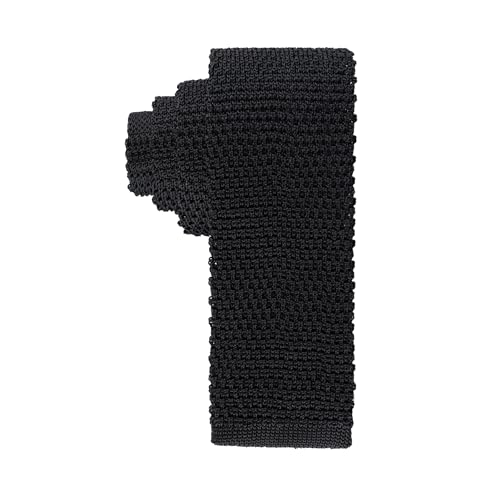 Tommy Hilfiger Herren Solide Strick globalen Streifen Krawatte, Schwarz, Regulär von Tommy Hilfiger