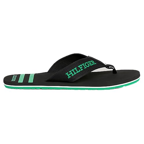 Tommy Hilfiger Herren Flip Flops Sporty Beach Sandal Zehentrenner, Schwarz (Black), 40 von Tommy Hilfiger