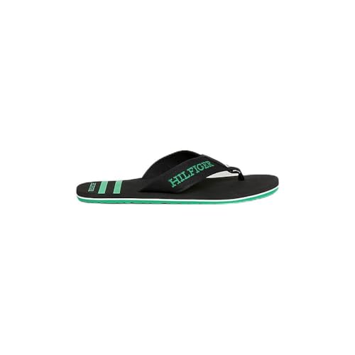 Tommy Hilfiger Herren Flip Flops Sporty Beach Sandal Zehentrenner, Schwarz (Black), 44 von Tommy Hilfiger