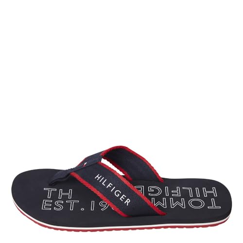 Tommy Hilfiger Herren Flip Flops Sporty Beach Sandal Badeschuhe, Blau (Desert Sky), 40 EU von Tommy Hilfiger