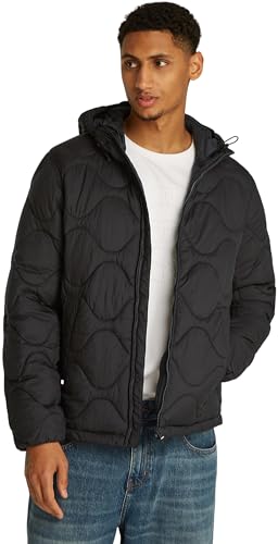 Tommy Hilfiger Herren Steppjacke mit Kapuze, Schwarz (Black), 3XL von Tommy Hilfiger