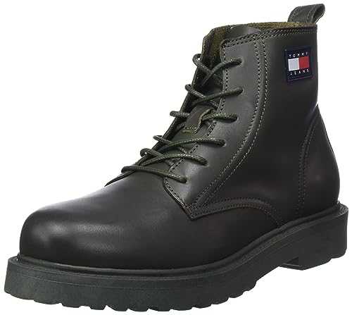 Tommy Jeans Herren Mid Boot Stiefel Lace Up zum Schnüren, Grün (Pewter Green), 44 von Tommy Jeans