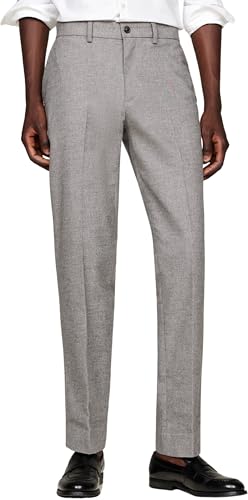 Tommy Hilfiger Herren Stoffhose Anzughose, Grau (Medium Grey Heather), 32W/28L von Tommy Hilfiger