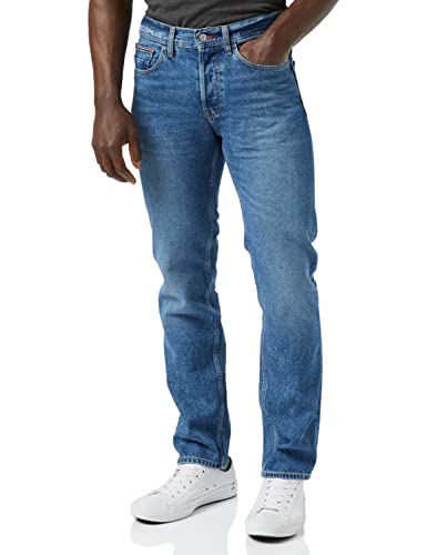 Tommy Hilfiger Herren Straight Denton Rgd Ind Jeans, Lotsee Indigo, 33W / 34L von Tommy Hilfiger