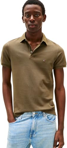 Tommy Hilfiger Herren Poloshirt Kurzarm 1985 Slim Fit, Grün (Army Green), XL von Tommy Hilfiger