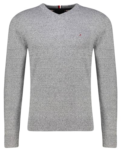 Tommy Hilfiger Herren Strickpullover V-Kragen Baumwolle/Kaschmir Regular Fit grau (13) XXL von Tommy Hilfiger