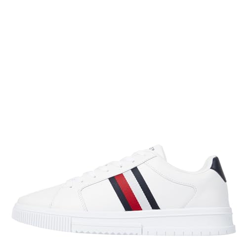 Tommy Hilfiger Herren Cupsole Sneaker Schuhe, Weiß (White), 42 EU von Tommy Hilfiger