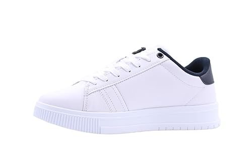 Tommy Hilfiger Herren Cupsole Sneaker Supercup Leather Schuhe, Weiß (White), 43 von Tommy Hilfiger