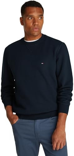 Tommy Hilfiger Herren Sweatshirt Essential Fleece Crew Neck Regular Fit, Blau (Desert Sky), M von Tommy Hilfiger