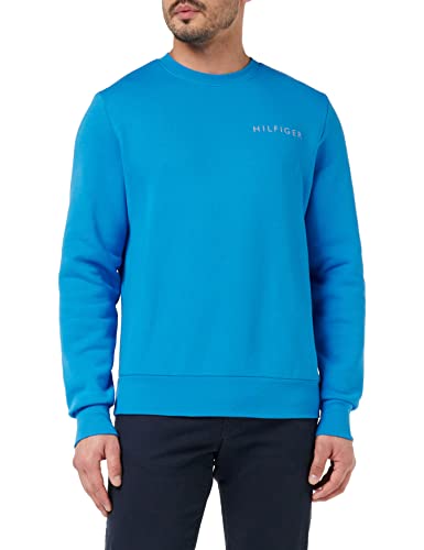 Tommy Hilfiger Herren Sweatshirt Pop Color ohne Kapuze, Blau (Shocking Blue), S von Tommy Hilfiger