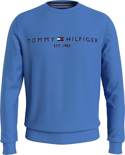 Tommy Hilfiger Herren Sweatshirt Tommy Logo ohne Kapuze, (DE/NL/SE/PL, Alphanumerisch, 3XL, Regular, Regular, Blue Spell) von Tommy Hilfiger