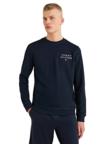 Tommy Hilfiger Herren Sweatshirt ohne Kapuze, Blau (Desert Sky), M von Tommy Hilfiger