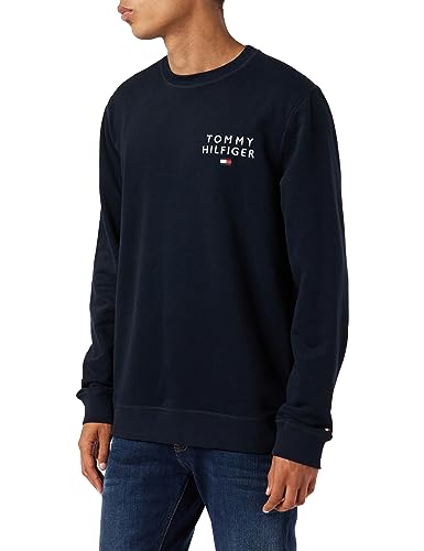 Tommy Hilfiger Herren Sweatshirt ohne Kapuze, Blau (Desert Sky), S von Tommy Hilfiger