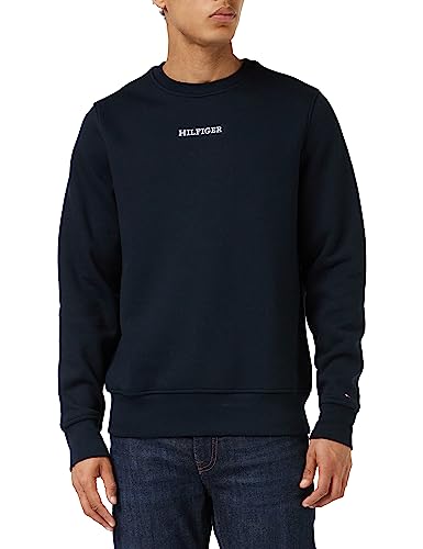 Tommy Hilfiger Herren Sweatshirt ohne Kapuze, Blau (Desert Sky), XS von Tommy Hilfiger