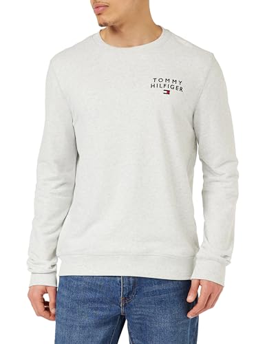 Tommy Hilfiger Herren Sweatshirt ohne Kapuze, Grau (Ice Grey Heather), SM von Tommy Hilfiger