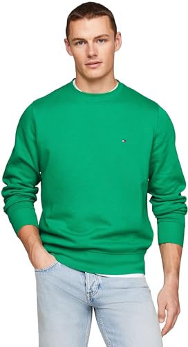 Tommy Hilfiger Herren Sweatshirt ohne Kapuze, Grün (Olympic Green), M von Tommy Hilfiger
