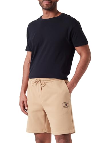 Tommy Hilfiger Herren Sweatshorts Badge Kurz, Grün (Classic Khaki), XL von Tommy Hilfiger