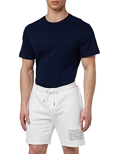 Tommy Hilfiger Herren Sweatshorts Badged Graphic Cargo Short Kurz, Weiß (White), S von Tommy Hilfiger