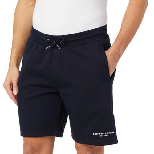 Tommy Hilfiger Herren Sweatshorts Small Tommy Logo Kurz, Blau (Desert Sky), XS von Tommy Hilfiger