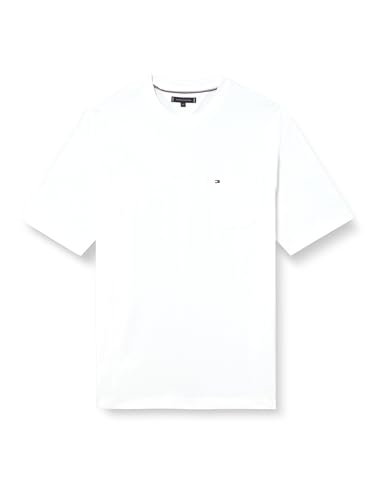 Tommy Hilfiger Herren T-Shirt Kurzarm Essential Solid mit Brusttasche, Weiß (White), XXL von Tommy Hilfiger