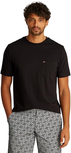 Tommy Hilfiger Herren T-Shirt Kurzarm Essential mit Brusttasche, Schwarz (Black), 3XL von Tommy Hilfiger
