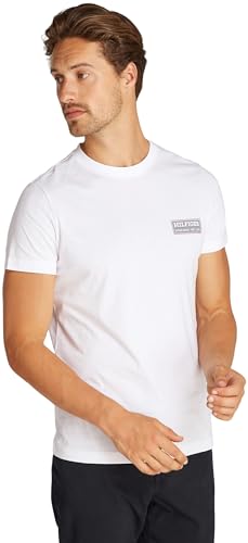 Tommy Hilfiger Herren T-Shirt Kurzarm Printed Badge Rundhalsausschnitt, Weiß (White), XS von Tommy Hilfiger