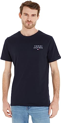 Tommy Hilfiger Herren T-Shirt Kurzarm Rundhalsausschnitt, Blau (Desert Sky), XL von Tommy Hilfiger