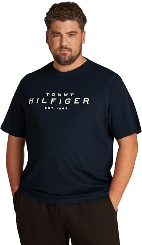 Tommy Hilfiger Herren T-Shirt Kurzarm Rundhalsausschnitt, Blau (Desert Sky), XXL von Tommy Hilfiger