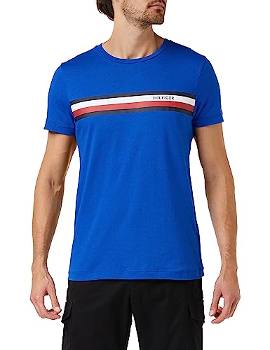 Tommy Hilfiger Herren T-Shirt Kurzarm Rundhalsausschnitt, Blau (Ultra Blue), XL von Tommy Hilfiger