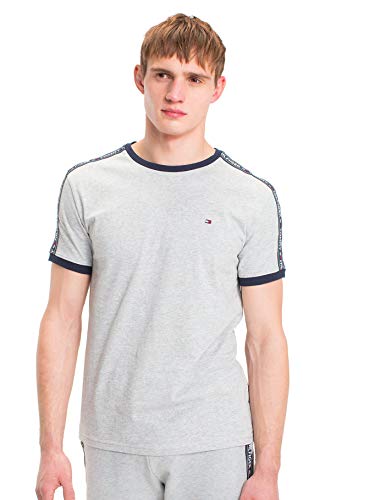 Tommy Hilfiger Herren T-Shirt Kurzarm Rundhalsausschnitt, Grau (Grey Heather), S von Tommy Hilfiger