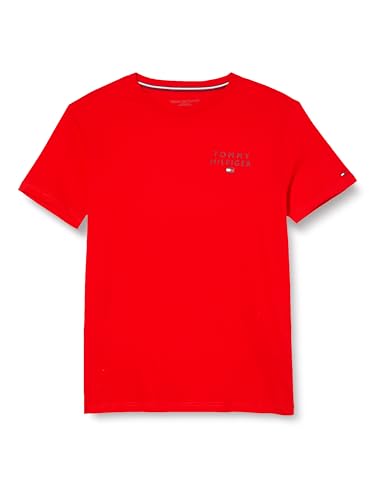 Tommy Hilfiger Herren T-Shirt Kurzarm Rundhalsausschnitt, Rot (Fierce Red), S von Tommy Hilfiger