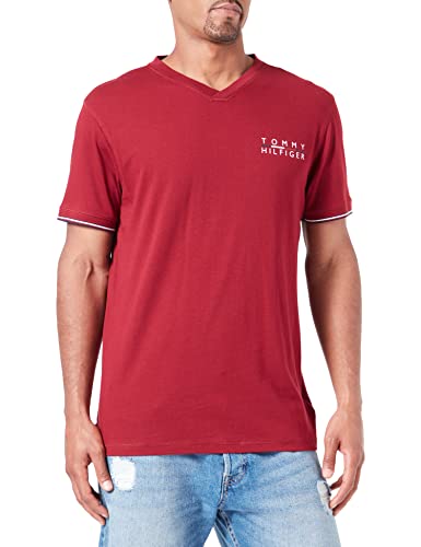 Tommy Hilfiger Herren T-Shirt Kurzarm Rundhalsausschnitt, Rot (Rouge), S von Tommy Hilfiger