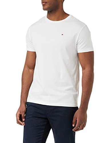 Tommy Hilfiger Herren T-Shirt Kurzarm Rundhalsausschnitt, Weiß (White), M von Tommy Hilfiger