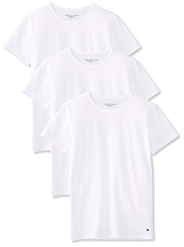 Tommy Hilfiger Herren T-Shirt Kurzarm Rundhalsausschnitt (3er Pack), Weiß (White), XXL von Tommy Hilfiger