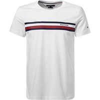 Tommy Hilfiger Herren T-Shirt weiß Baumwolle von Tommy Hilfiger