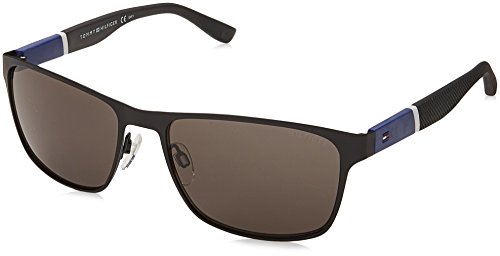 Tommy Hilfiger Herren TH 1283/S NR FO3 57 Sonnenbrille, Schwarz (Bluewhtgry/BRW Grey) von Tommy Hilfiger