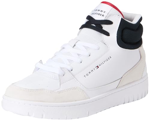 Tommy Hilfiger Th Basket Core Midcut (Mid Top, Herren, Weiß (White), 40 EU von Tommy Hilfiger