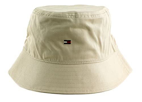 Tommy Hilfiger Herren Fischerhut TH Flag Bucket Hat , Beige (Classic Beige), Einheitsgröße von Tommy Hilfiger